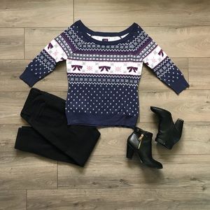 Like New Tommy Girl Slouchy Off Shoulder Sweater